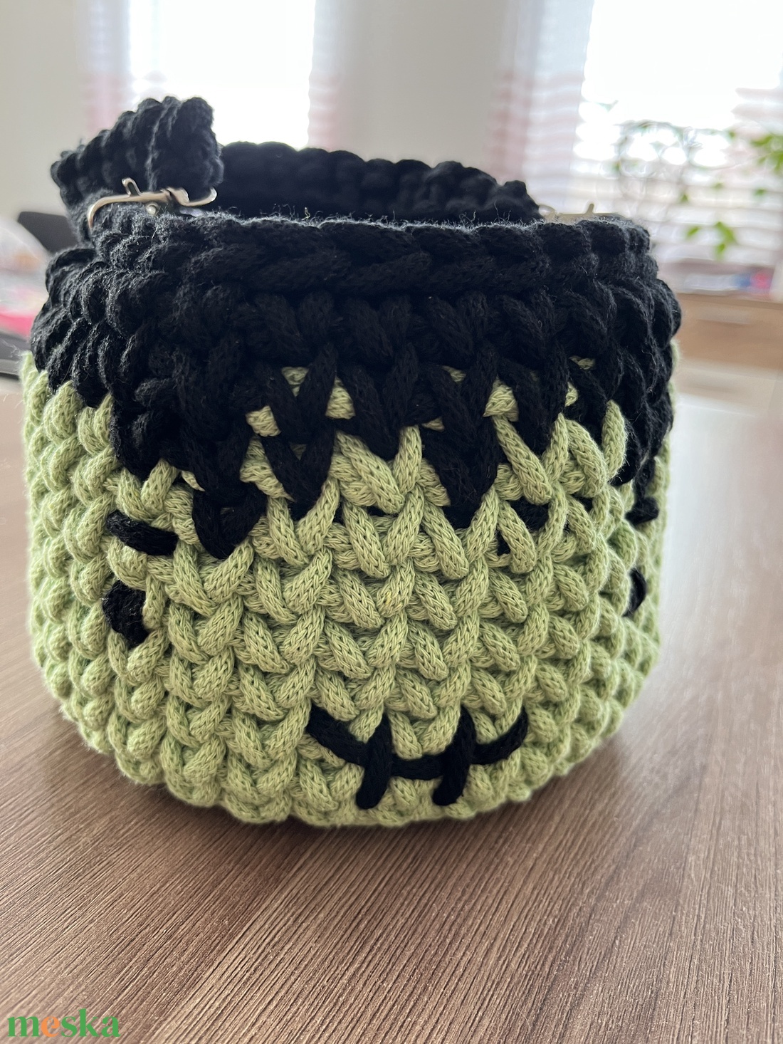 Horgolt zombi kosár  - otthon & életmód - tárolás & rendszerezés - tárolókosár - Meska.hu