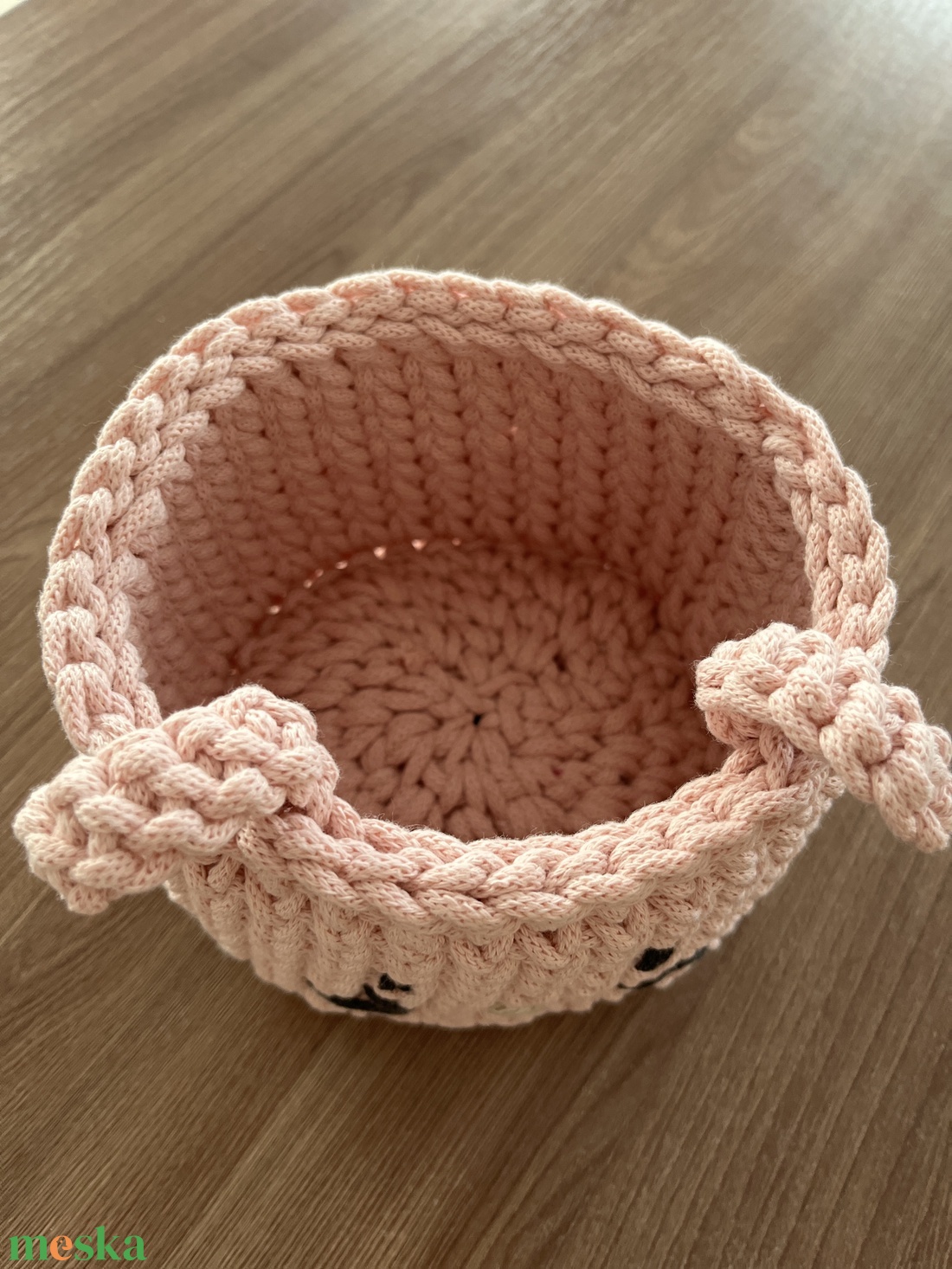 Horgolt nyuszi kosár  - otthon & életmód - tárolás & rendszerezés - tárolókosár - Meska.hu