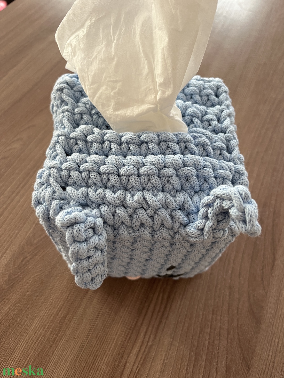 Horgolt nyuszis zsepkendőtartó - otthon & életmód - tárolás & rendszerezés - tárolókosár - Meska.hu