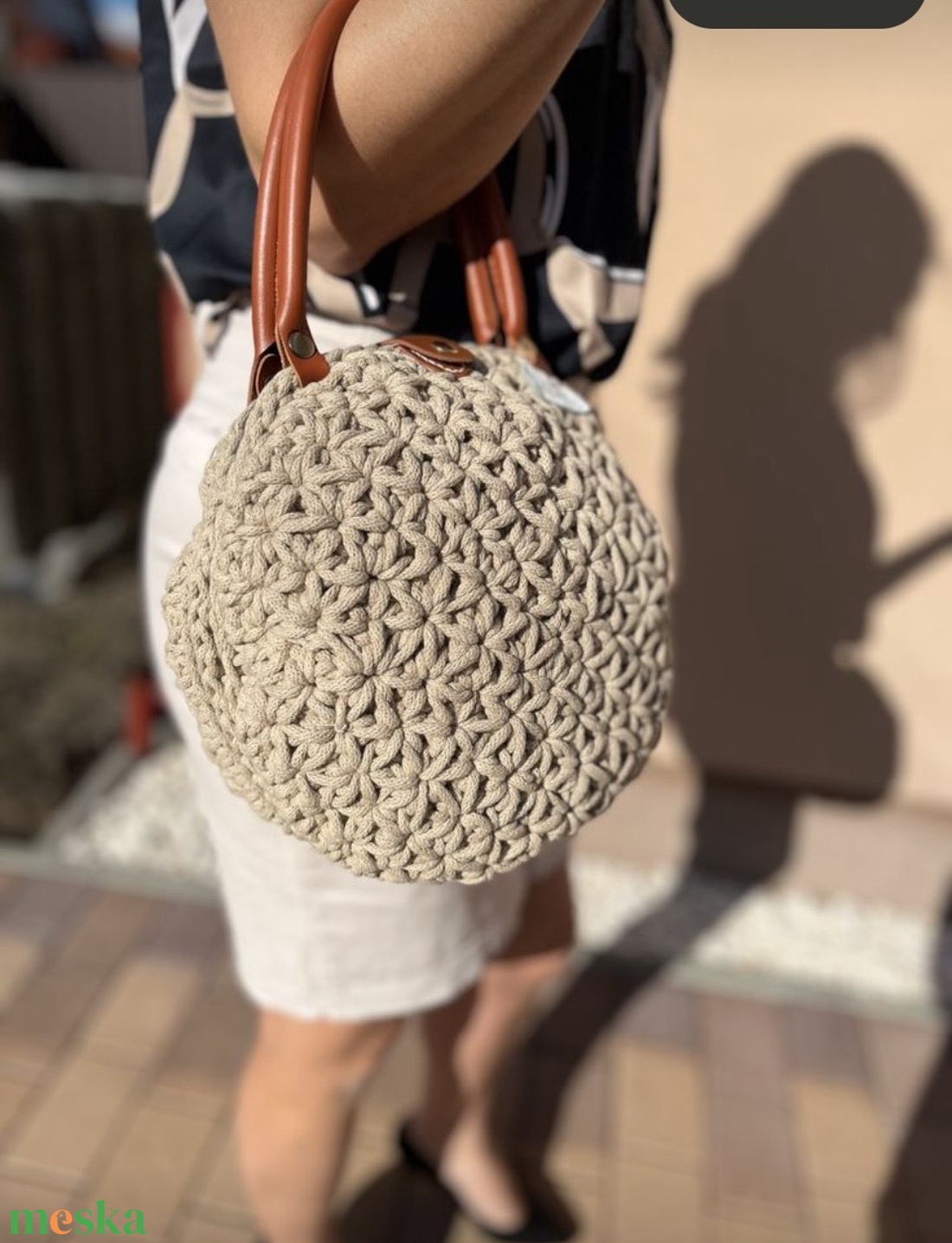 Jázmin mintás kör horgolt táska - táska & tok - kézitáska & válltáska - kézitáska - Meska.hu