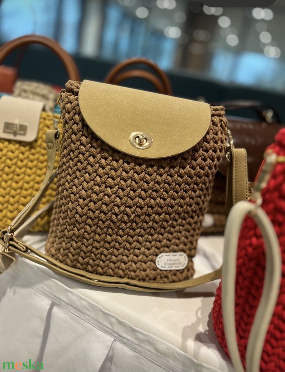 Kis horgolt v�lltáska - táska & tok - kézitáska & válltáska - válltáska - Meska.hu