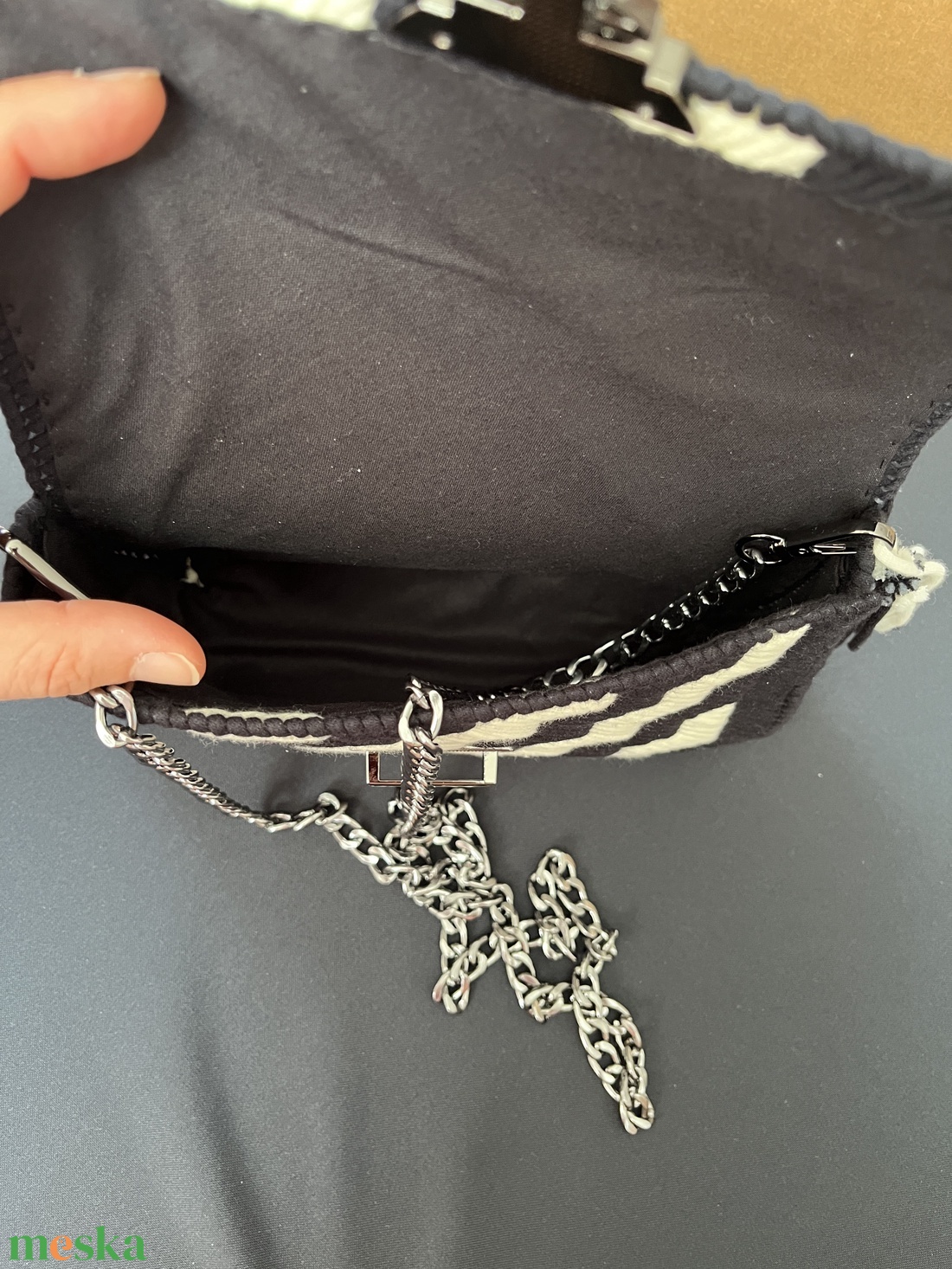 Közepes kanava táska - táska & tok - kézitáska & válltáska - alkalmi táska - Meska.hu