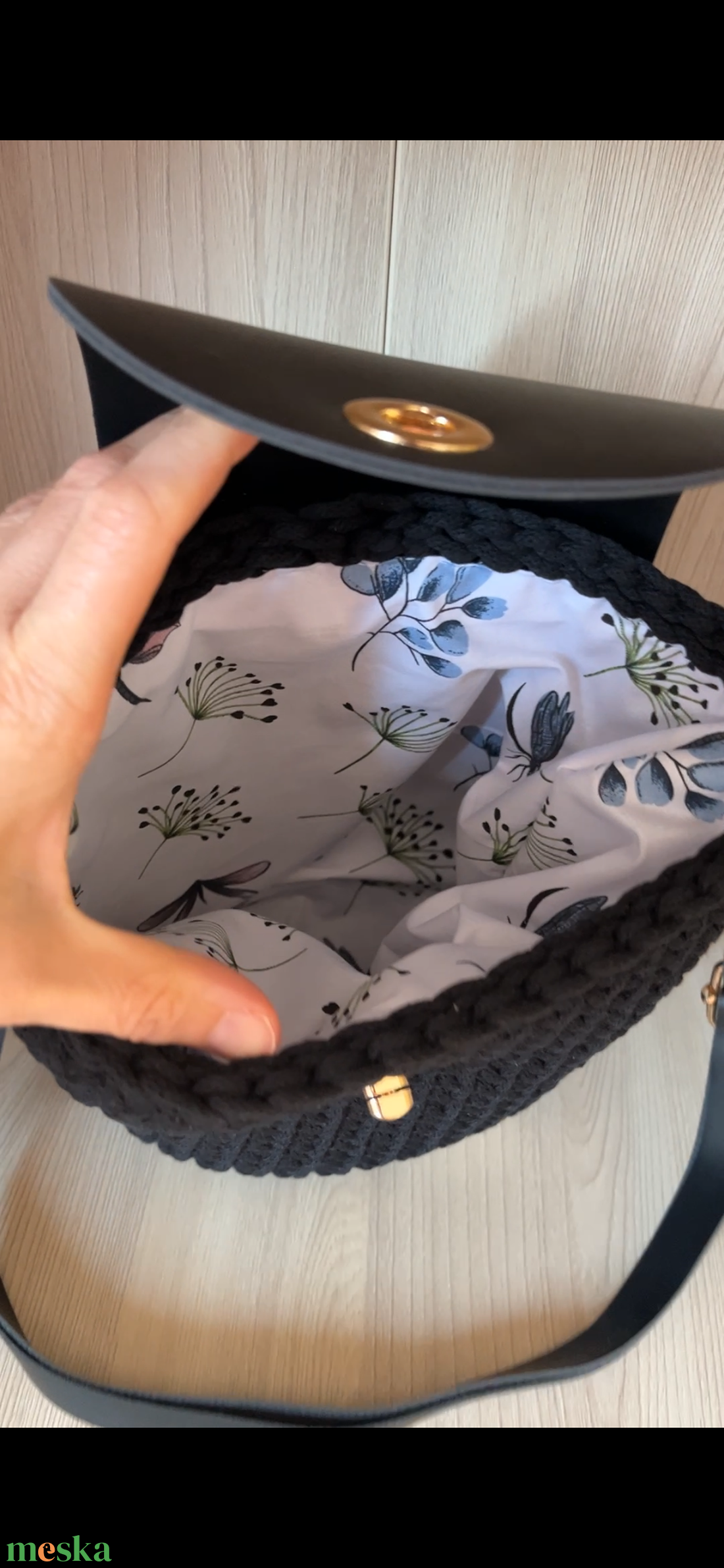 Fekete válltáska - táska & tok - kézitáska & válltáska - nagy pakolós táska - Meska.hu