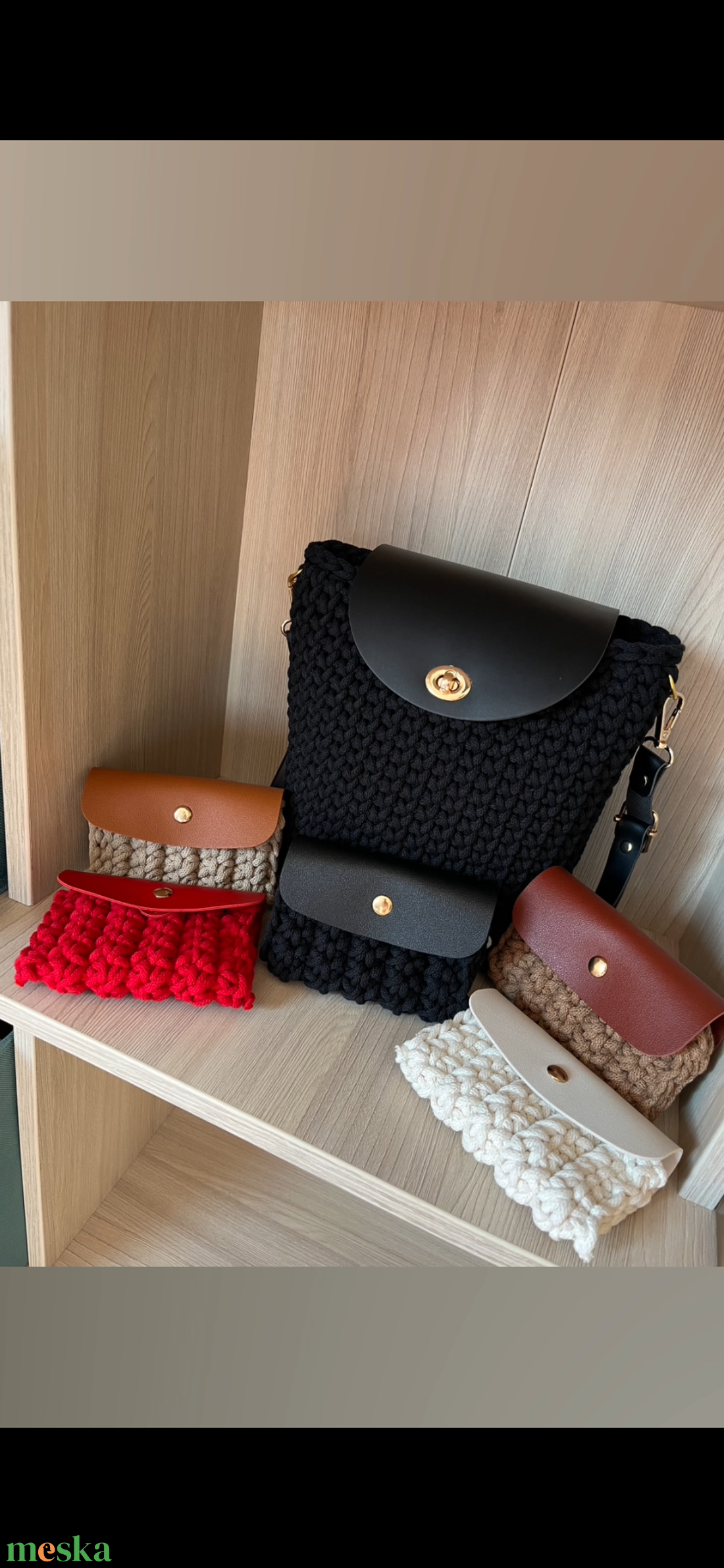 Fekete válltáska - táska & tok - kézitáska & válltáska - nagy pakolós táska - Meska.hu