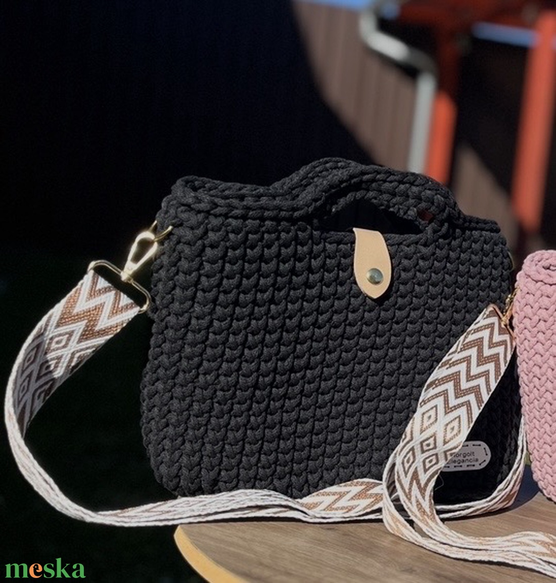 Fekete kézi- illetve válltáska - táska & tok - kézitáska & válltáska - nagy pakolós táska - Meska.hu