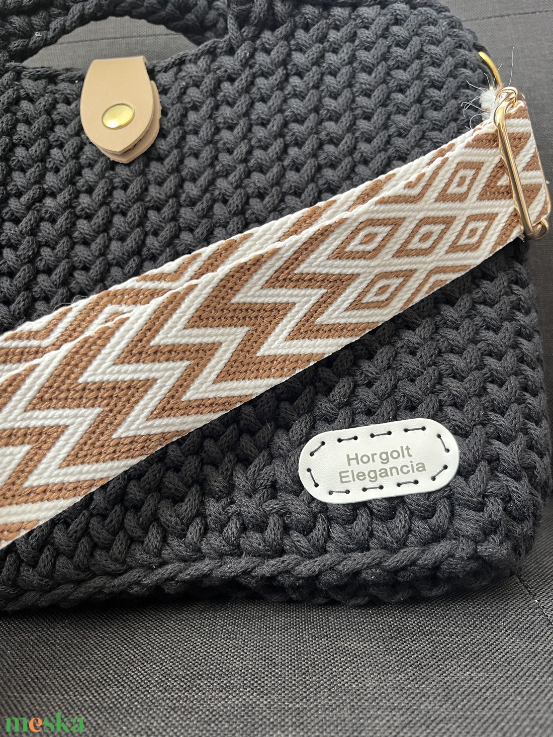 Fekete kézi- illetve válltáska - táska & tok - kézitáska & válltáska - nagy pakolós táska - Meska.hu