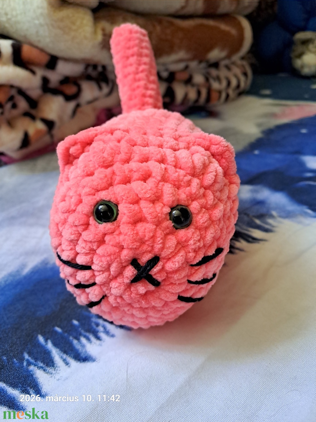 Horgolt plüss cica � kézzel készült, puha játék - játék & sport - plüssállat & játékfigura - cica - Meska.hu