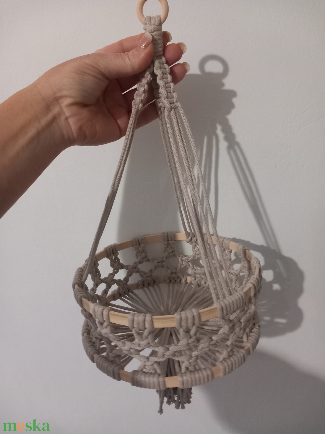 Makramé gyümölcskosár - otthon & életmód - konyhafelszerelés, tálalás - konyhai dekoráció - konyhai dísz - Meska.hu