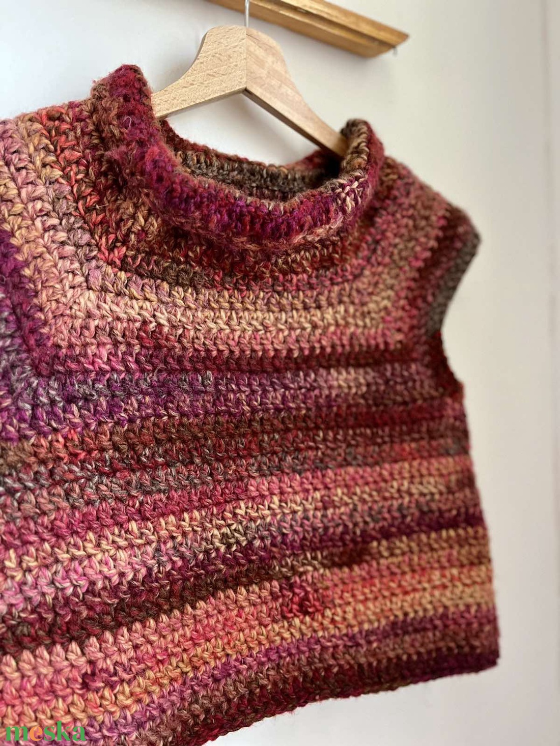 Vintage stílusú, színes, vastag, meleg mellény. - ruha & divat - női ruha - mellény - Meska.hu