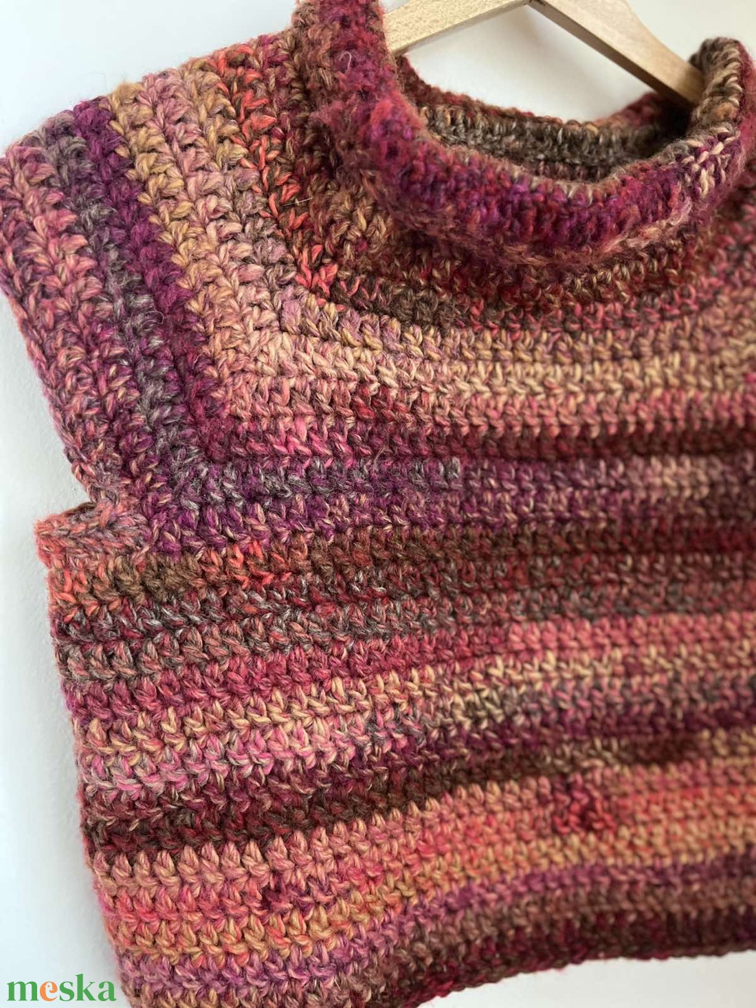 Vintage stílusú, színes, vastag, meleg mellény. - ruha & divat - női ruha - mellény - Meska.hu