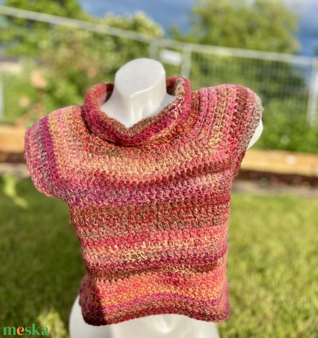 Vintage stílusú, színes, vastag, meleg mellény. - ruha & divat - női ruha - mellény - Meska.hu