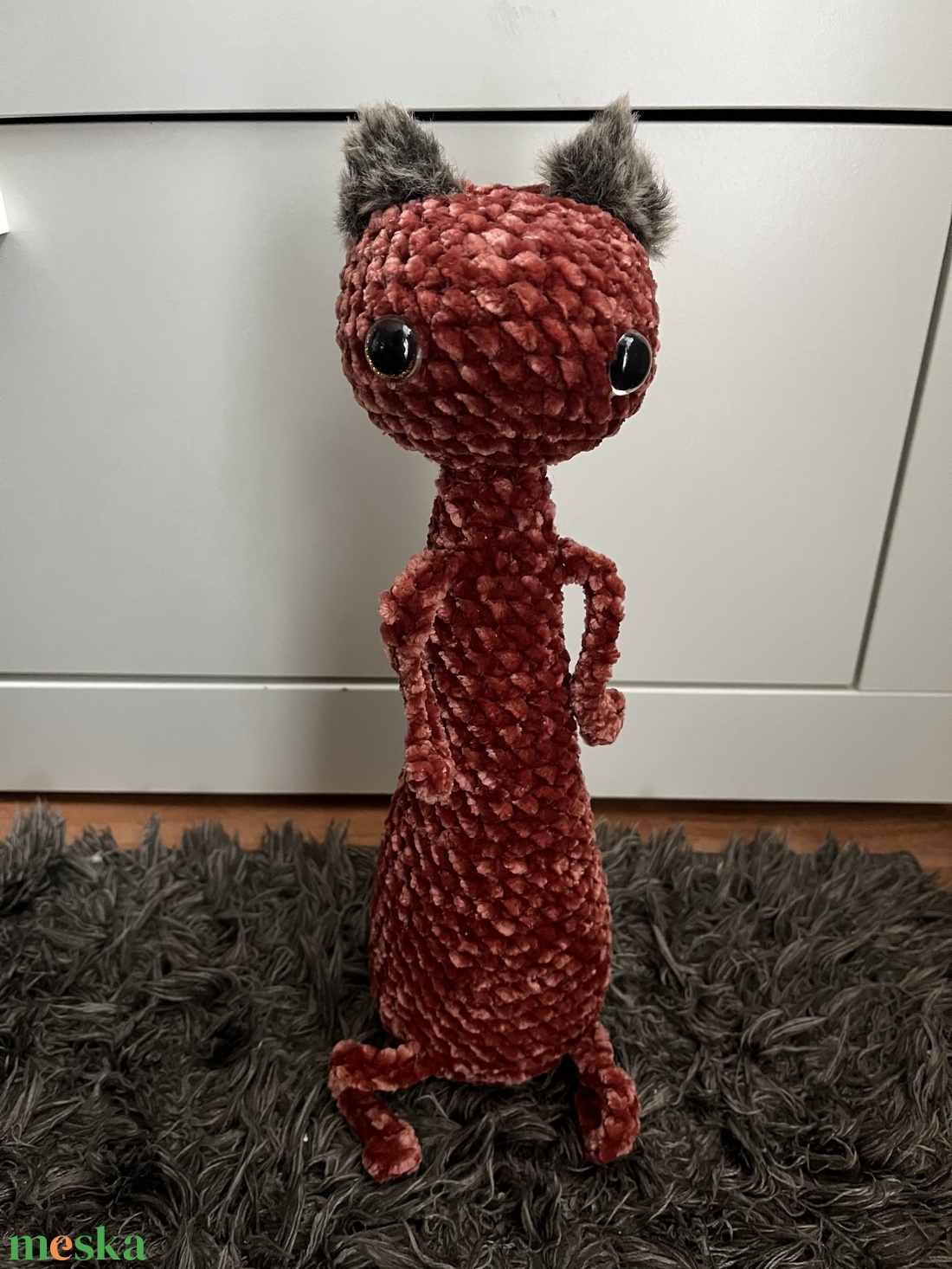 Vörös cica - játék & sport - plüssállat & játékfigura - cica - Meska.hu