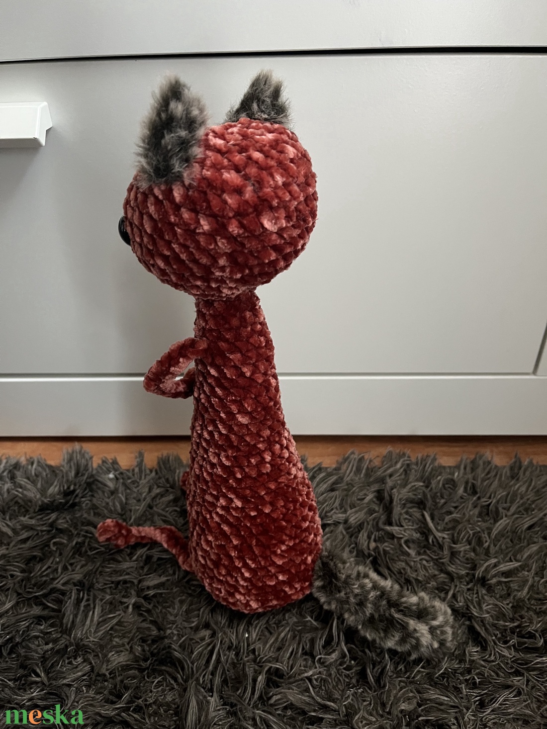 Vörös cica - játék & sport - plüssállat & játékfigura - cica - Meska.hu