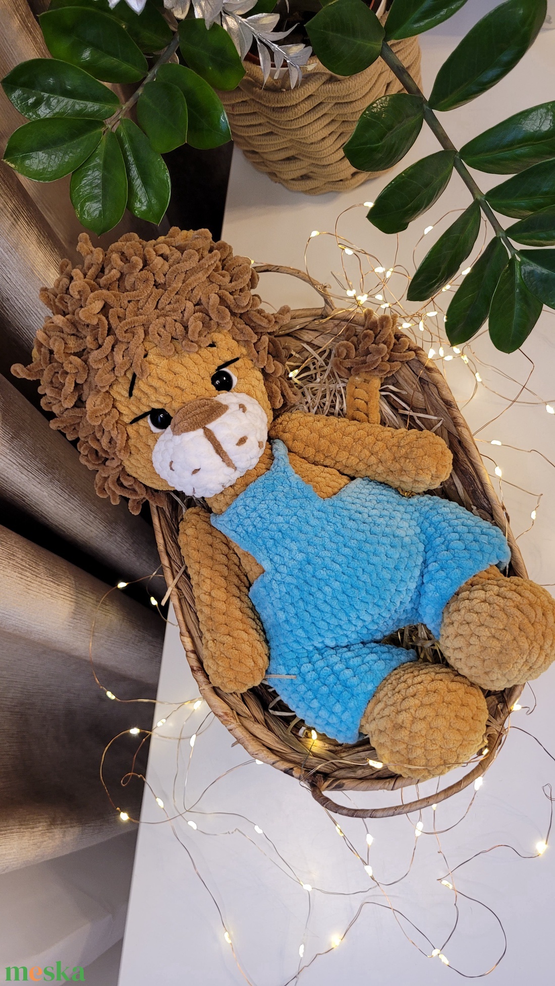 Horgolt oroszlán - játék & sport - plüssállat & játékfigura - plüss mesefigurák - Meska.hu