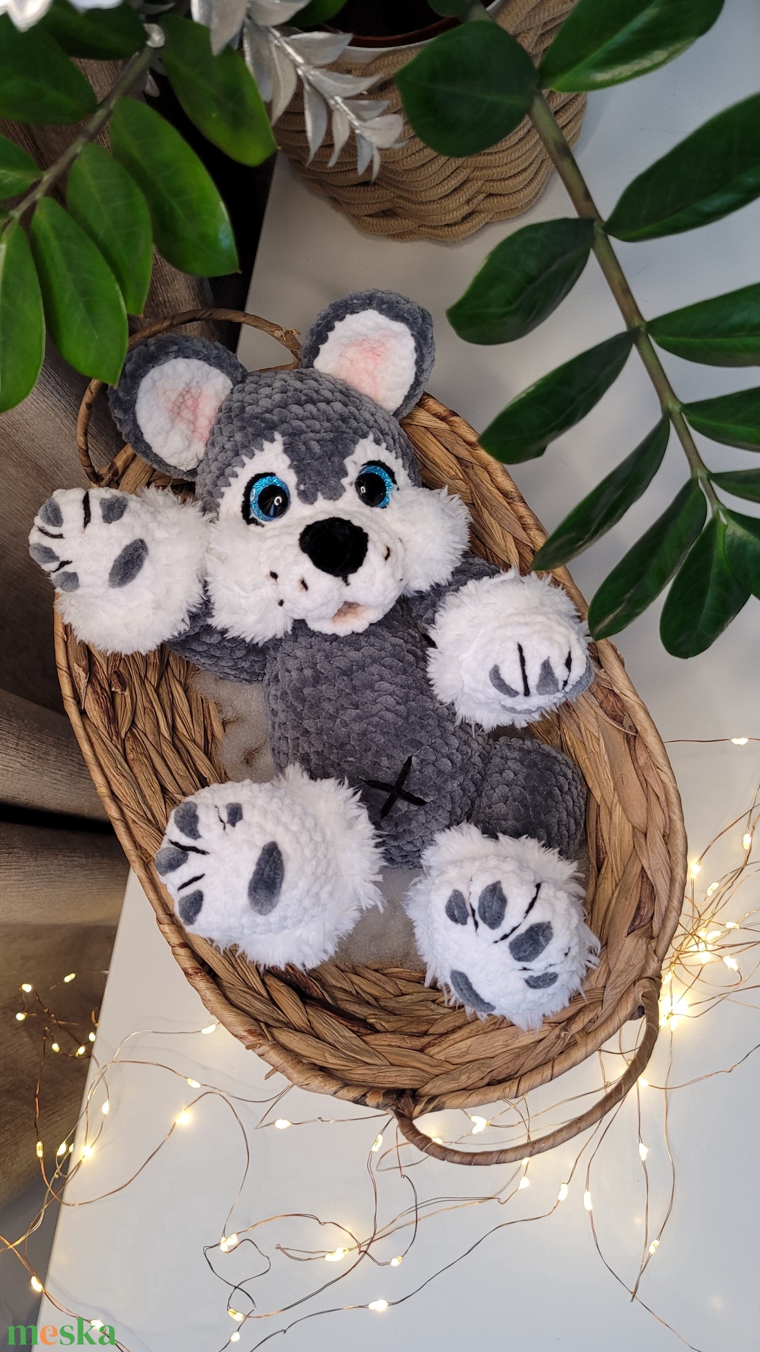 Horgolt Husky - játék & sport - plüssállat & játékfigura - kutya - Meska.hu