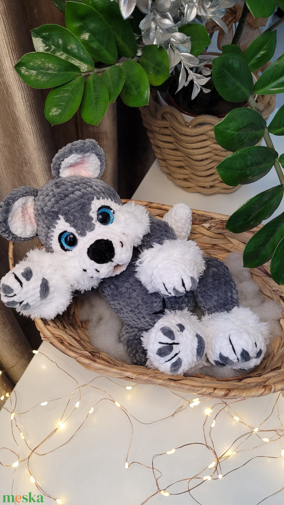 Horgolt Husky - játék & sport - plüssállat & játékfigura - kutya - Meska.hu