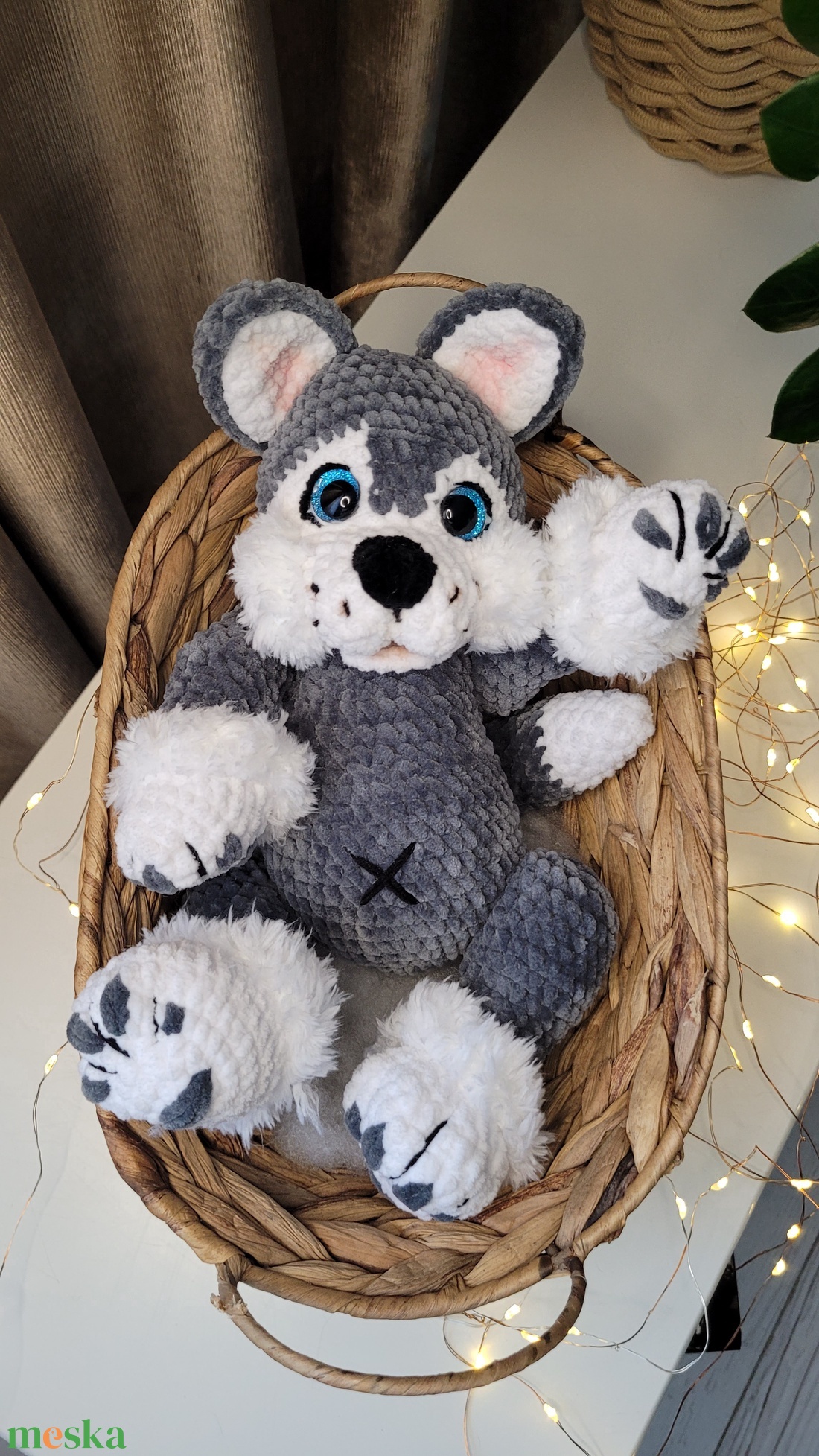 Horgolt Husky - játék & sport - plüssállat & játékfigura - kutya - Meska.hu