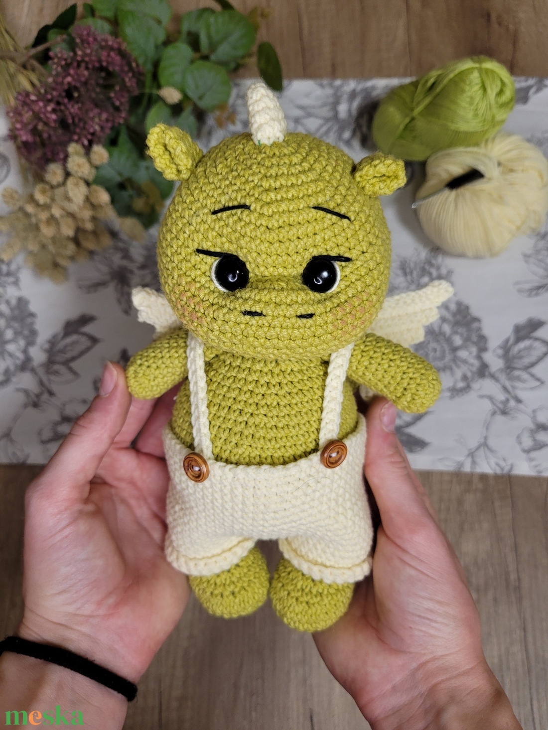 Horgolt sárkány - játék & sport - plüssállat & játékfigura - plüss sárkány - Meska.hu