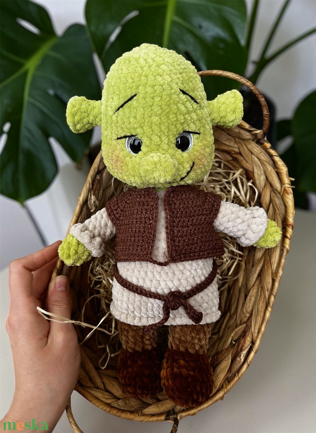 Horgolt Shrek  - játék & sport - plüssállat & játékfigura - plüss mesefigurák - Meska.hu