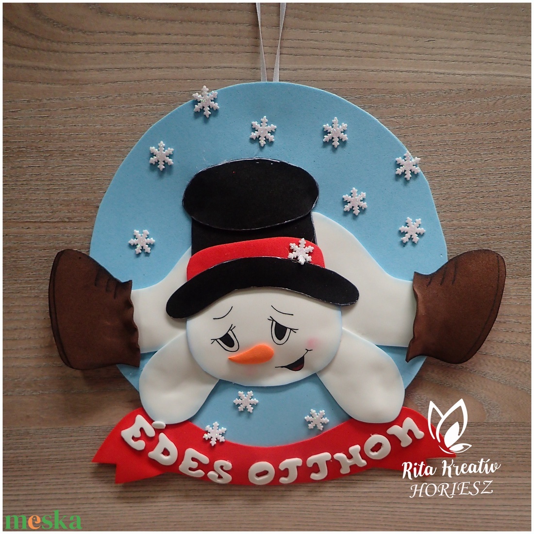 Vidám hóemberes kopogtató - otthon & életmód - dekoráció - Meska.hu