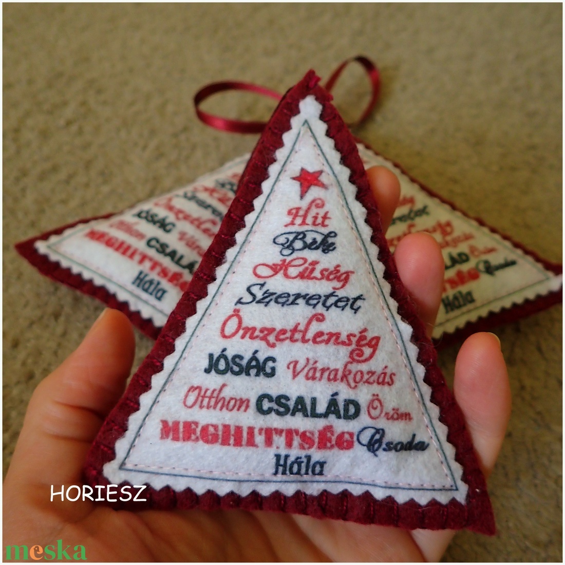 Karácsonyi szavak karácsonyfadísz - karácsony - karácsonyi lakásdekoráció - karácsonyfadíszek - Meska.hu