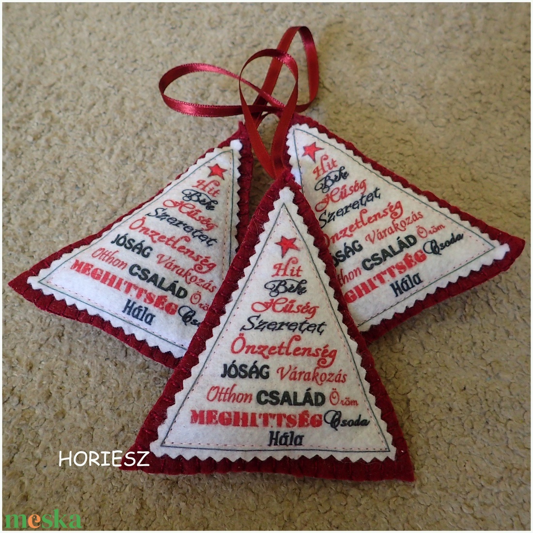 Karácsonyi szavak karácsonyfadísz - karácsony - karácsonyi lakásdekoráció - karácsonyfadíszek - Meska.hu