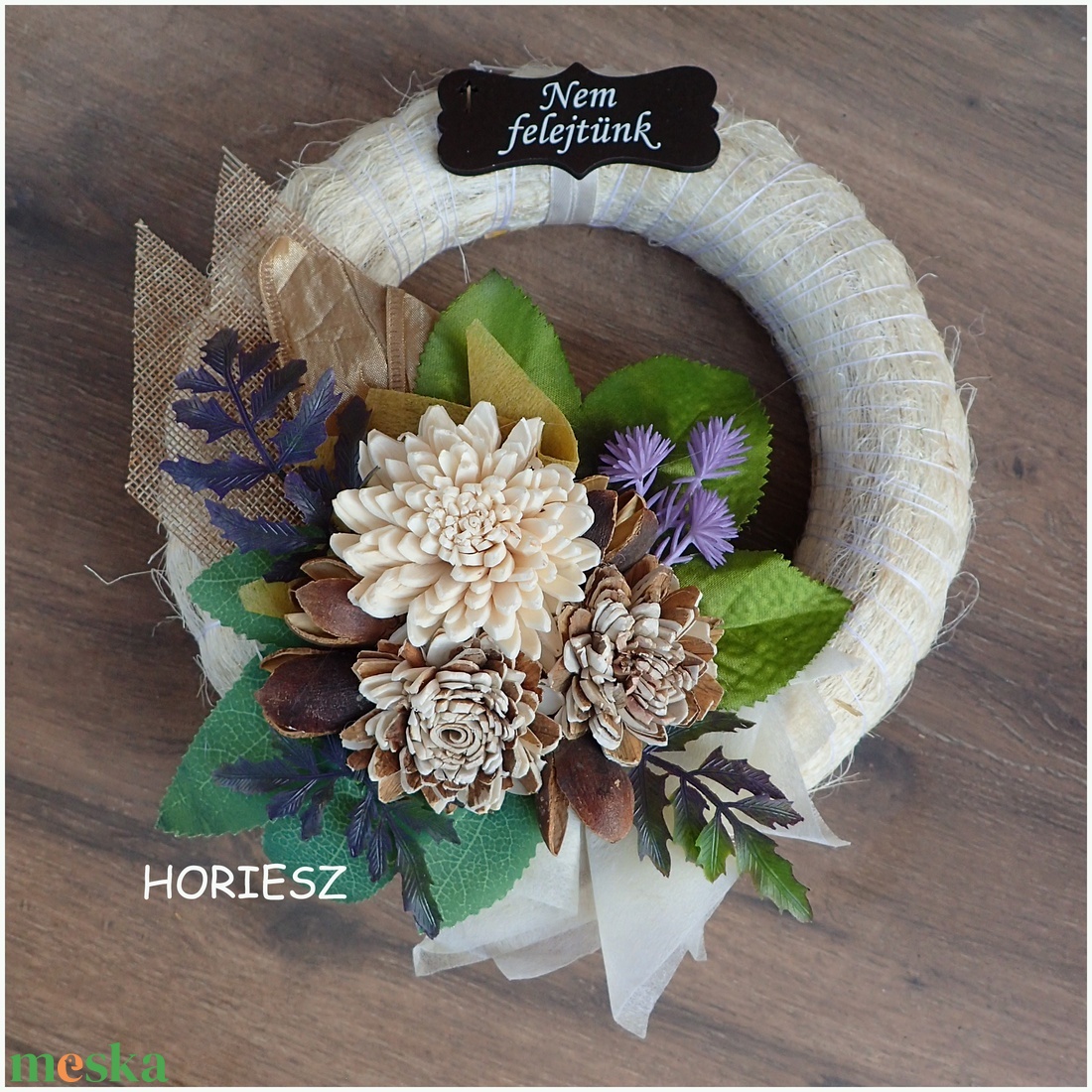 Sírkoszorú, sírdísz mindenszentekre - otthon & életmód - dekoráció - virágdísz és tartó - koszorú - Meska.hu