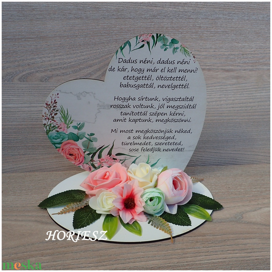 Talpas szív óvodába Dadusnak - otthon & életmód - dekoráció - asztal és polc dekoráció - asztaldísz - Meska.hu