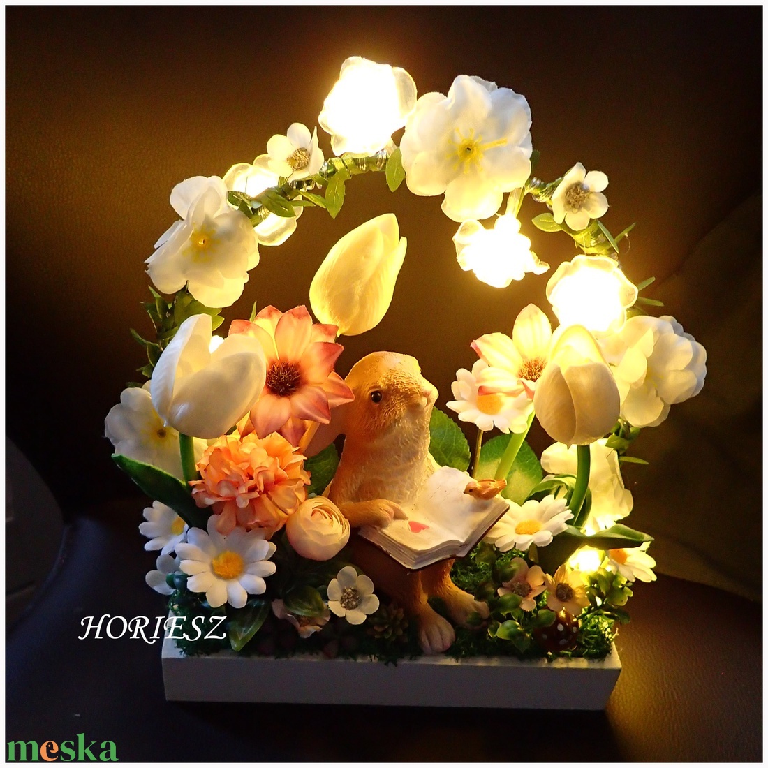 Tavaszi, húsvéti asztaldísz ledes - otthon & életmód - dekoráció - asztal és polc dekoráció - asztaldísz - Meska.hu