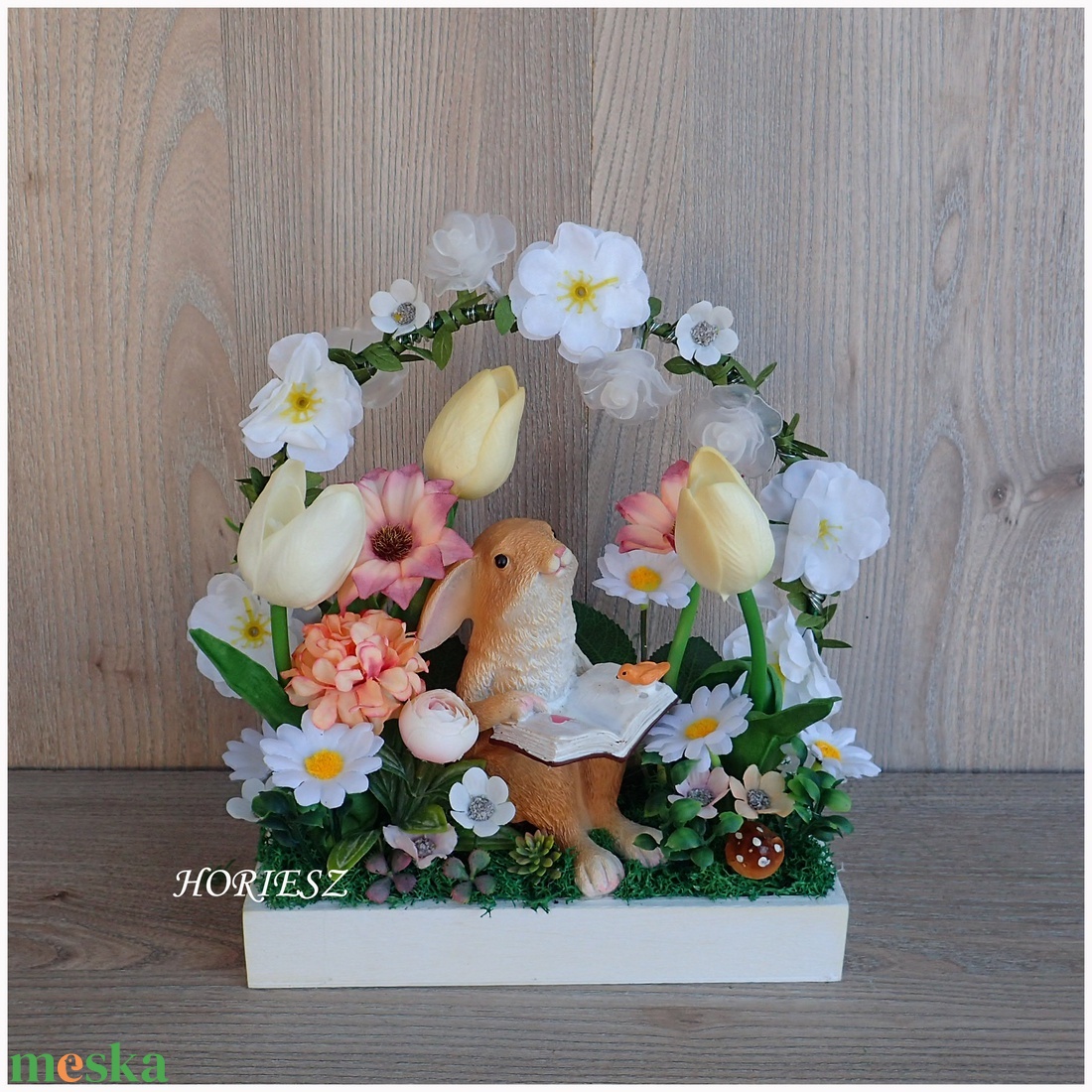 Tavaszi, húsvéti asztaldísz ledes - otthon & életmód - dekoráció - asztal és polc dekoráció - asztaldísz - Meska.hu