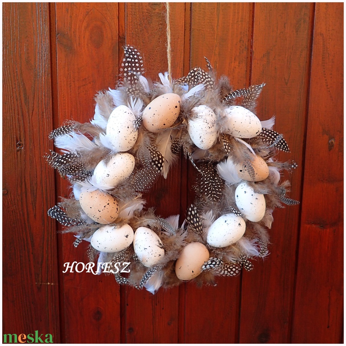 Natur tojásos húsvéti koszorú - otthon & életmód - dekoráció - ajtó- és ablak dekoráció - ajtódísz & kopogtató - Meska.hu
