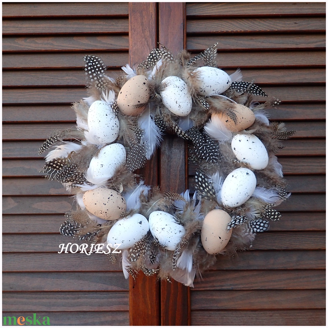 Natur tojásos húsvéti koszorú - otthon & életmód - dekoráció - ajtó- és ablak dekoráció - ajtódísz & kopogtató - Meska.hu