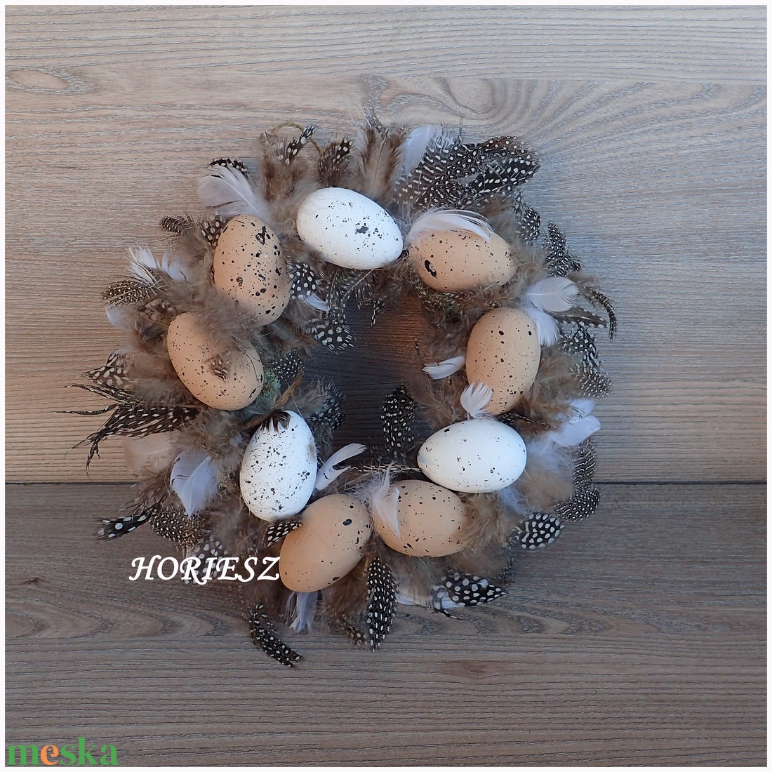 Natur tojásos húsvéti koszorú - otthon & életmód - dekoráció - ajtó- és ablak dekoráció - ablakdísz - Meska.hu