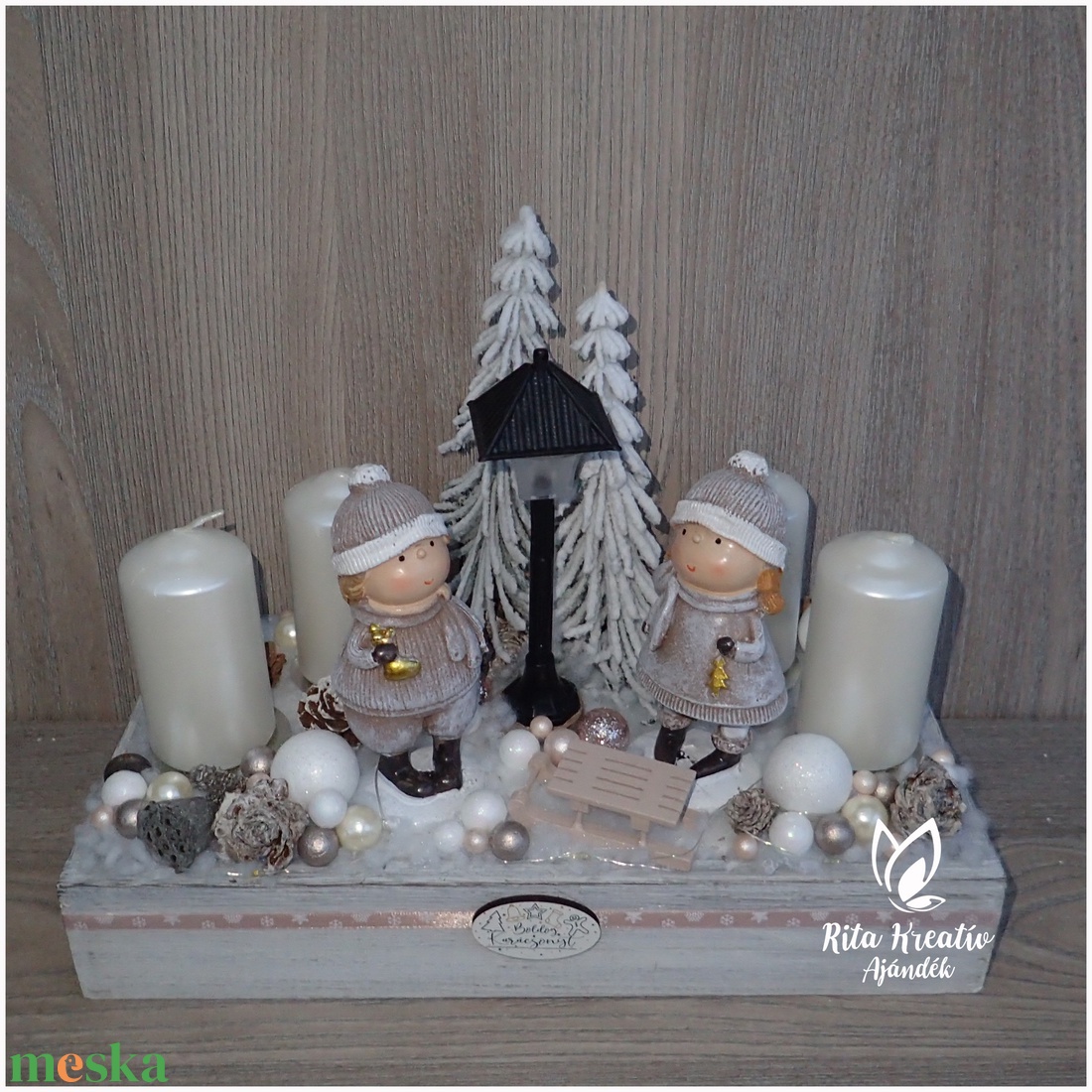 Adventi dísz gyerekekkel LEDES - karácsony - adventi díszek - adventi asztaldísz - Meska.hu