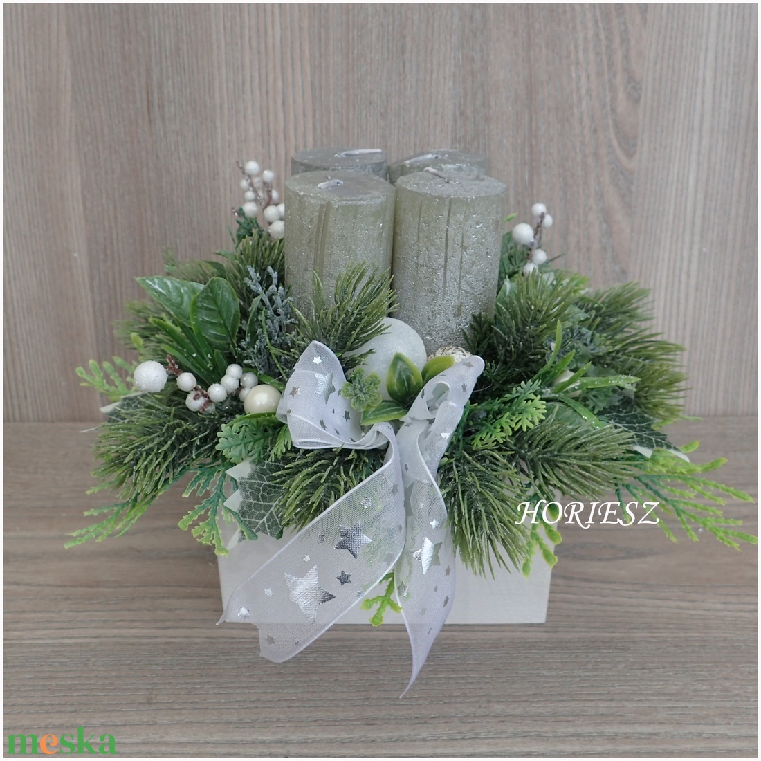 Elegáns adventi asztaldísz - karácsony - adventi díszek - adventi asztaldísz - Meska.hu