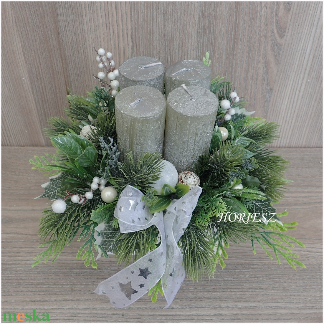 Elegáns adventi asztaldísz - karácsony - adventi díszek - adventi asztaldísz - Meska.hu