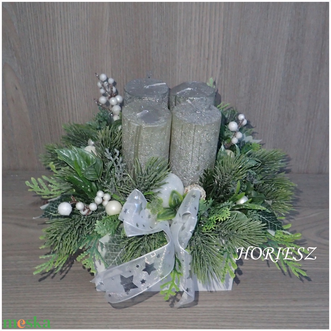 Elegáns adventi asztaldísz - karácsony - adventi díszek - adventi asztaldísz - Meska.hu