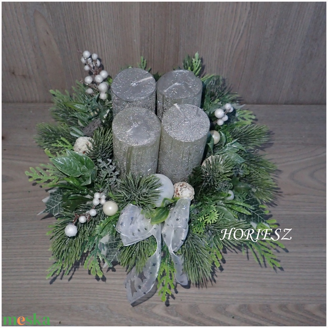 Elegáns adventi asztaldísz - karácsony - adventi díszek - adventi asztaldísz - Meska.hu