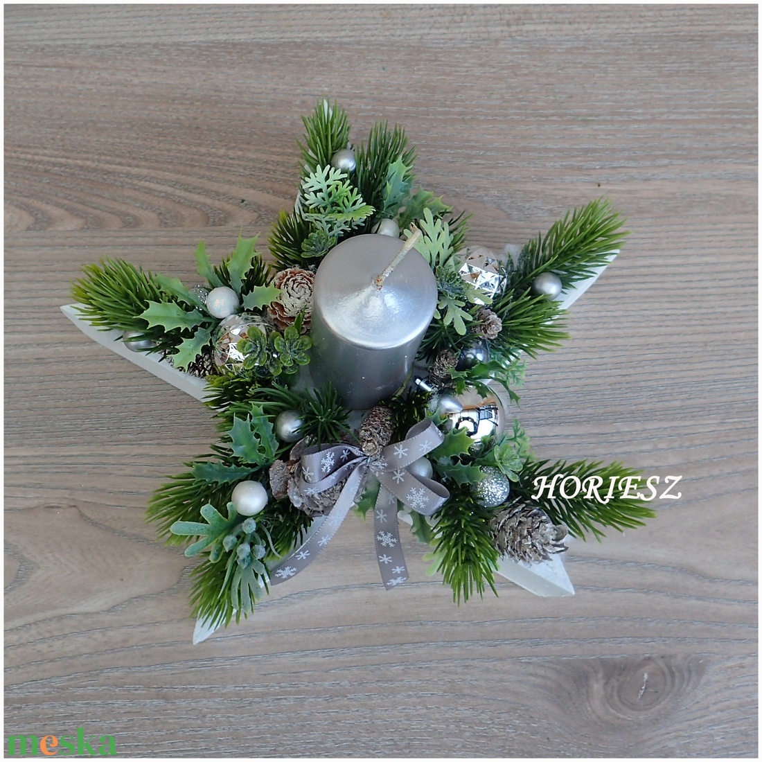 Karácsonyi gyertyás asztaldísz - karácsony - adventi díszek - adventi asztaldísz - Meska.hu