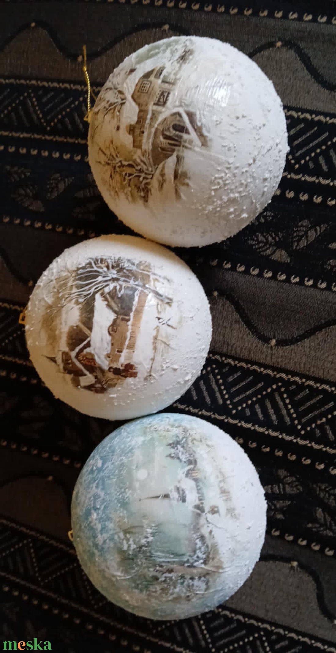 Téli tájas gömb - karácsony - karácsonyi lakásdekoráció - karácsonyfadíszek - Meska.hu