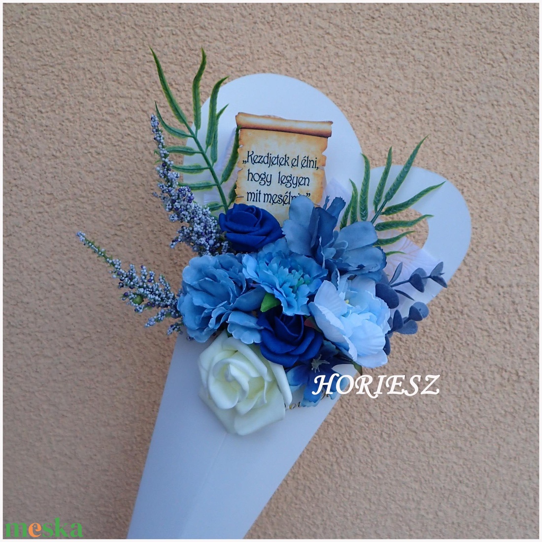 Virág csokor tölcsérben akár ballagásra - otthon & életmód - dekoráció - Meska.hu