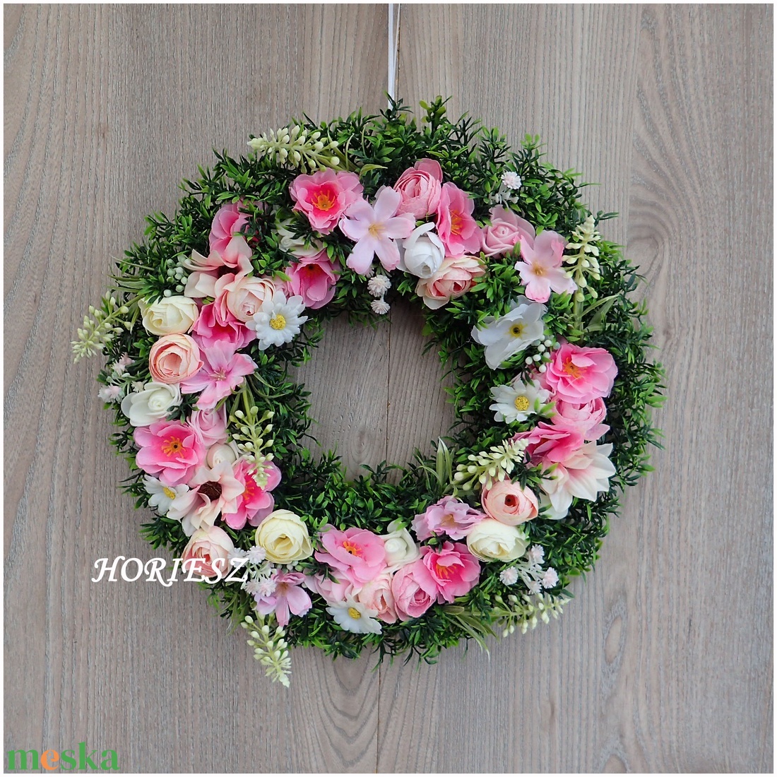 Üde nagy virágos koszorú - otthon & életmód - dekoráció - ajtó- és ablak dekoráció - ajtódísz & kopogtató - Meska.hu