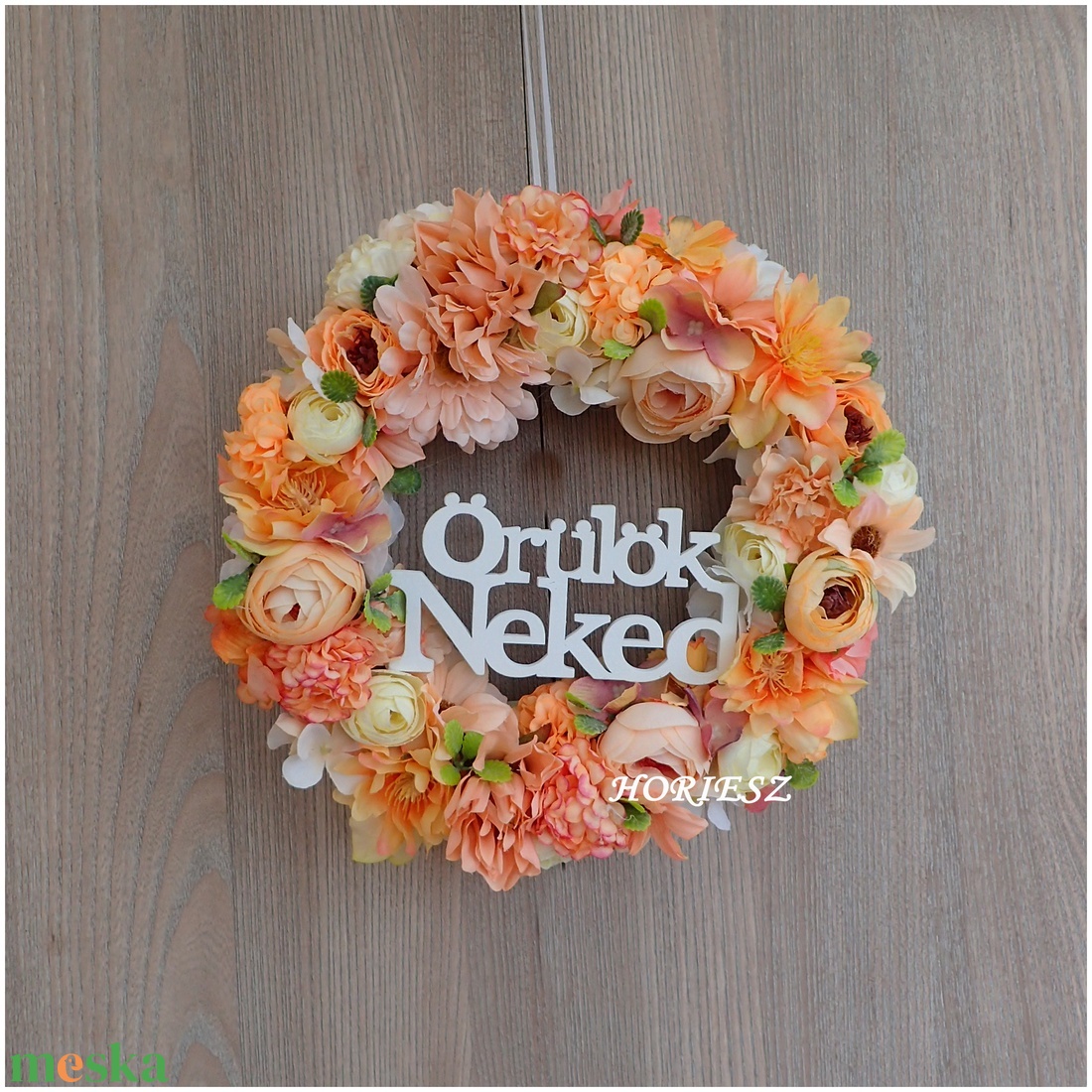 Virágos ajtókoszorú - otthon & életmód - dekoráció - ajtó- és ablak dekoráció - ajtódísz & kopogtató - Meska.hu