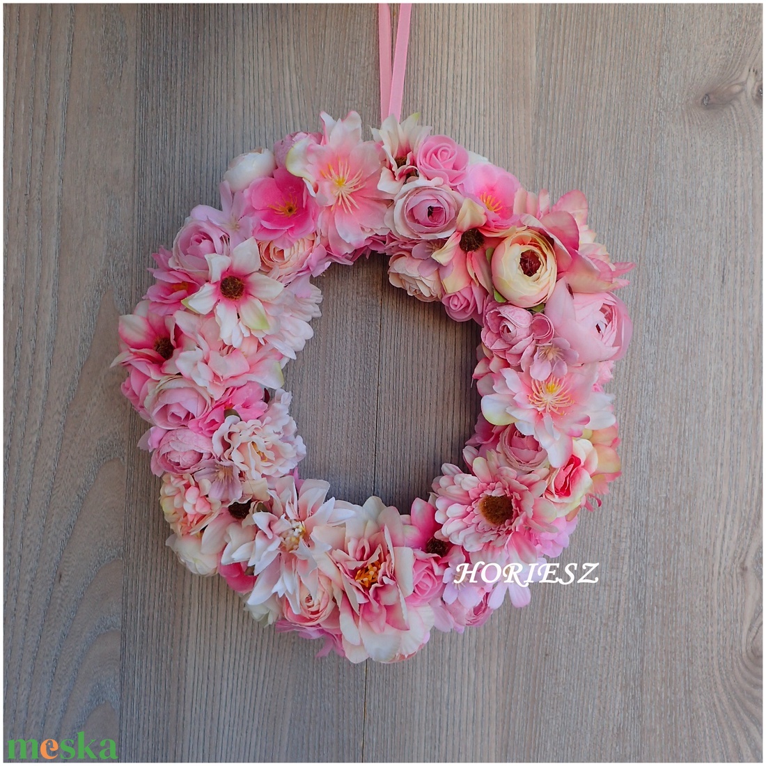 Virágos ajtókoszorú - otthon & életmód - dekoráció - ajtó- és ablak dekoráció - ajtódísz & kopogtató - Meska.hu