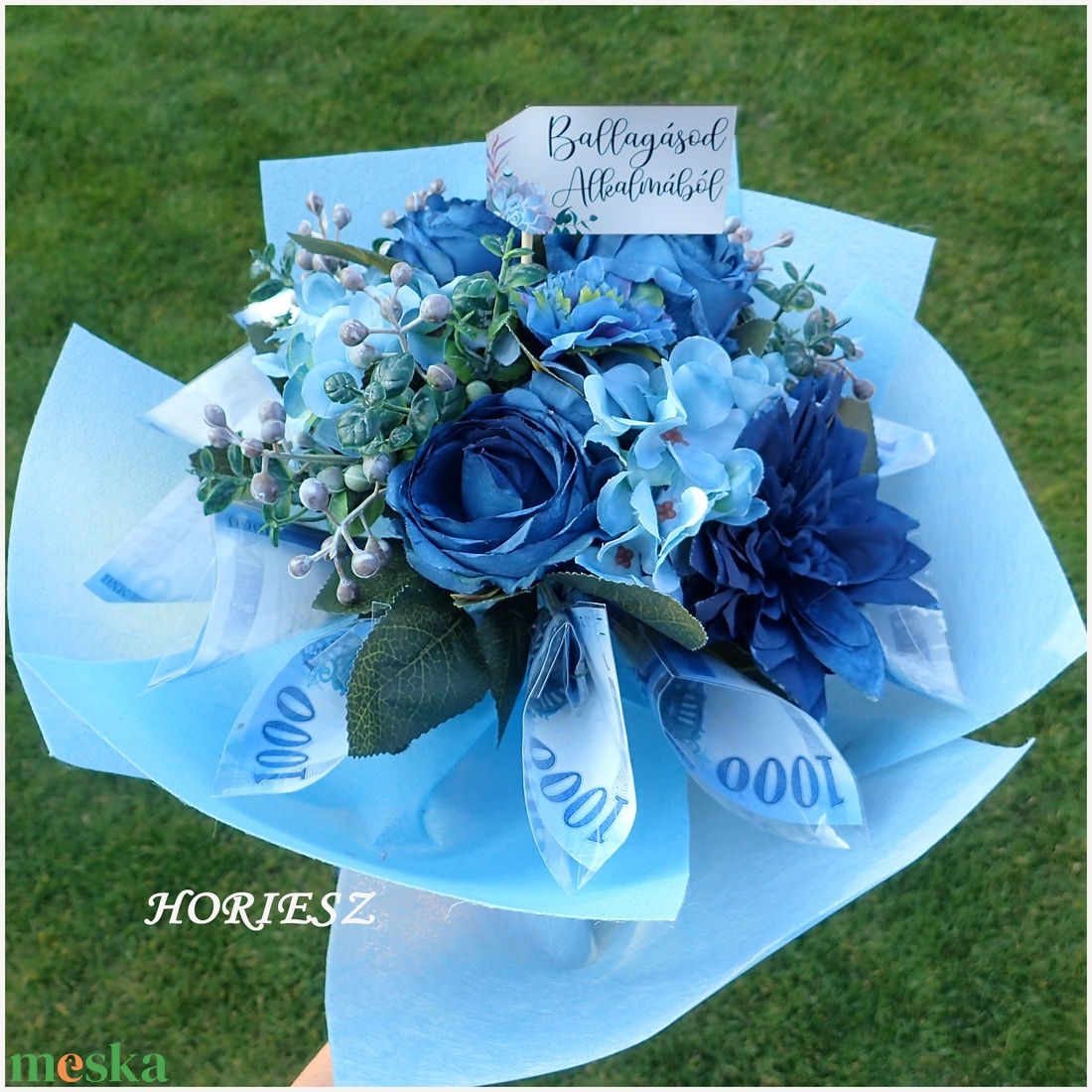 Ballagási pénzcsokor fiúnak - otthon & életmód - virágdekoráció - virágok - virágcsokor - Meska.hu