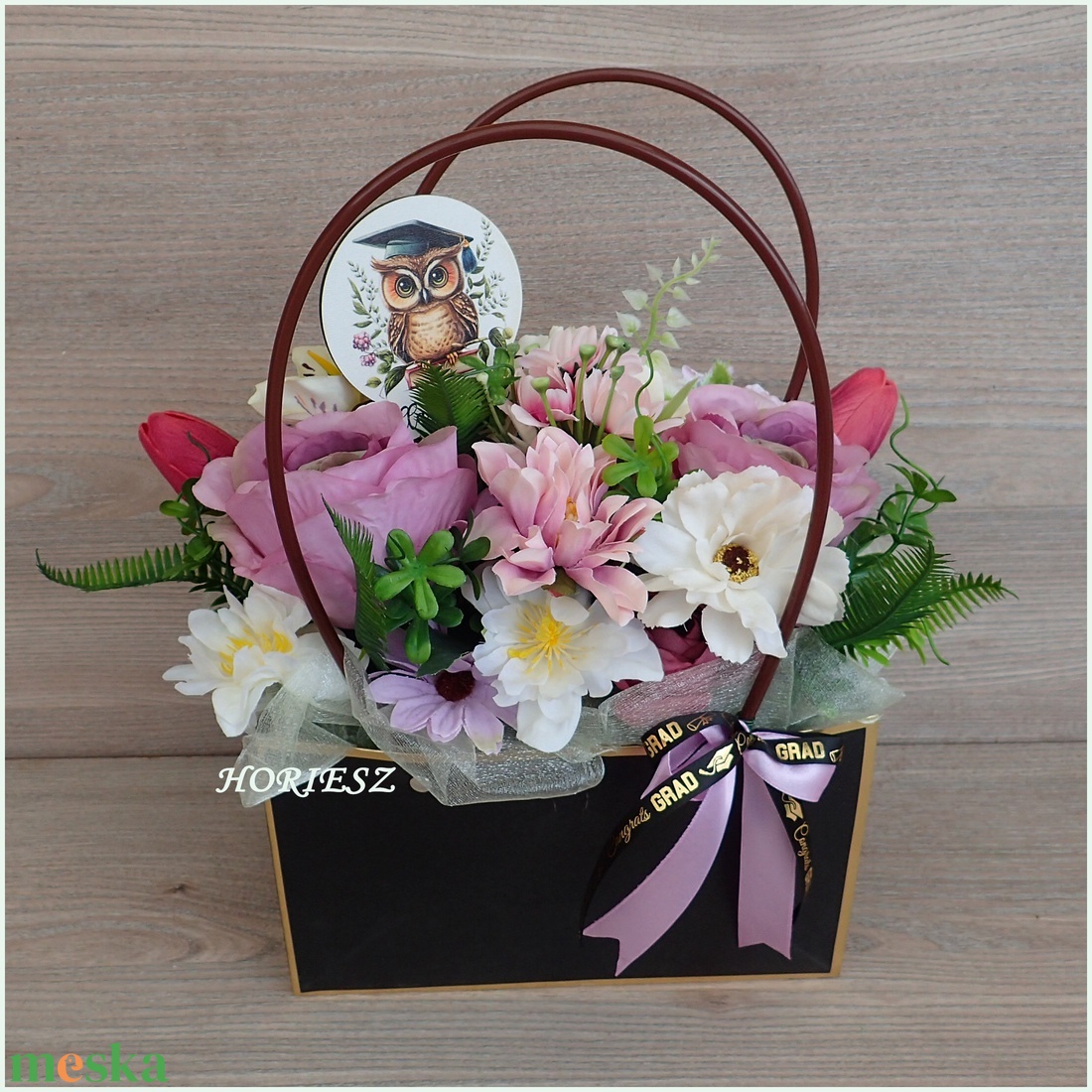 Ballagási elegáns virágtáska - otthon & életmód - virágdekoráció - virágok - virágcsokor - Meska.hu