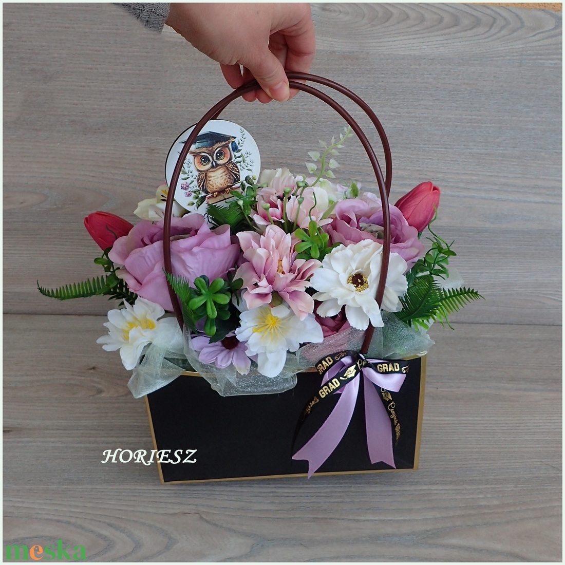 Ballagási elegáns virágtáska - otthon & életmód - virágdekoráció - virágok - virágcsokor - Meska.hu