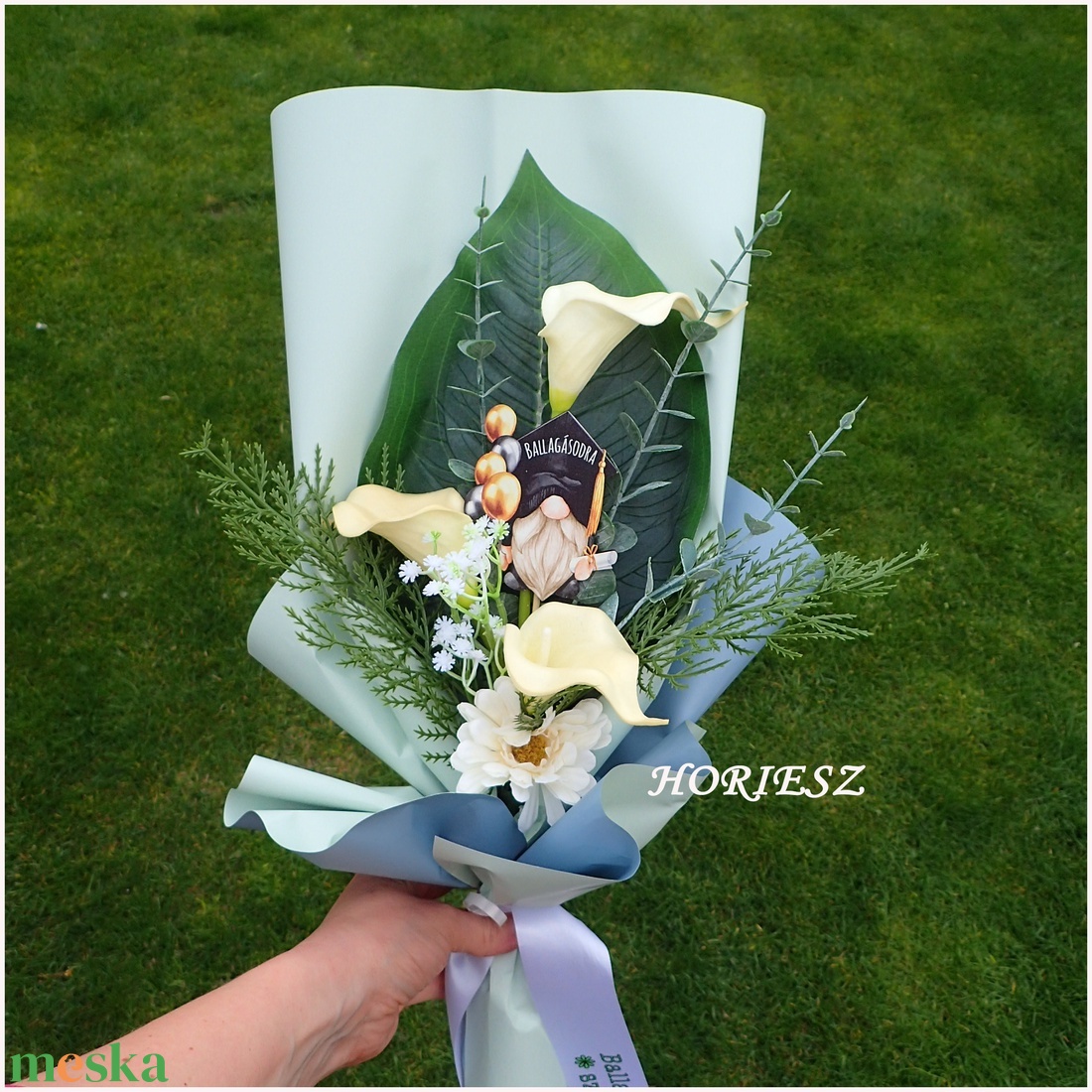 Kála csokor ballagásra - otthon & életmód - virágdekoráció - virágok - virágcsokor - Meska.hu
