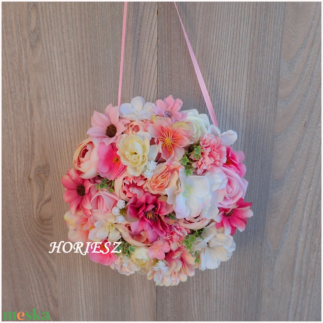 Vállra akasztható virágtáska ballagásra - otthon & életmód - virágdekoráció - virágdíszek - fali virágdekoráció - Meska.hu