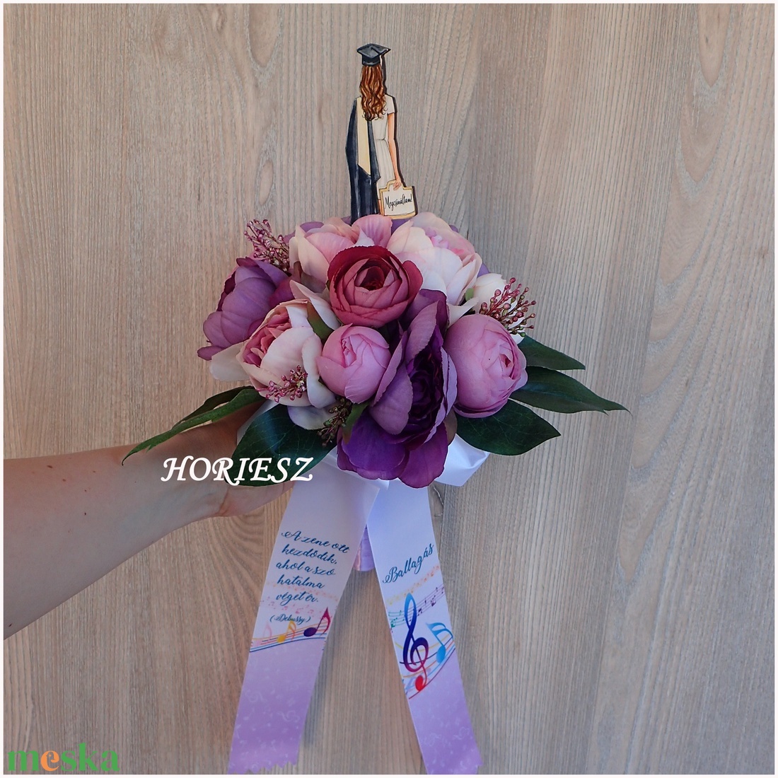 Ballagási csokor bazsarózsából - otthon & életmód - virágdekoráció - virágok - virágcsokor - Meska.hu